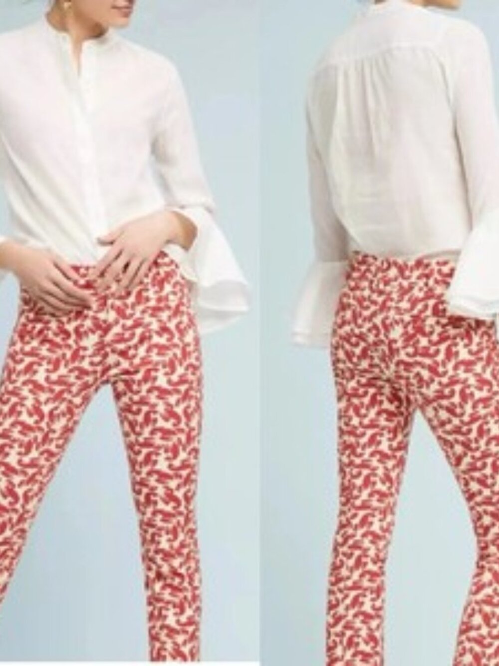 ANTHROPOLOGIE The Essential Slim Crop Lobster Trouser Pants Sz XS 0 EU 32